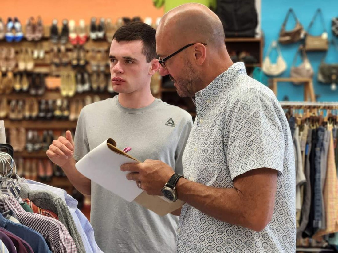 A ZABS Place team member mentoring an Intern on the shop floor